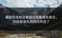 蘑菇短视频这事越往后看越有悬念，到底是谁先把风向带歪了