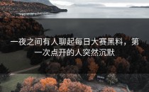一夜之间有人聊起<strong>每日大赛黑料</strong>，第一次点开的人突然沉默