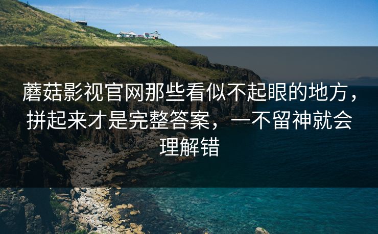 蘑菇影视官网那些看似不起眼的地方，拼起来才是完整答案，一不留神就会理解错  第1张